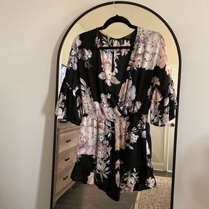 Black Floral Romper